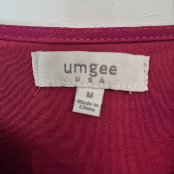 Umgee USA Womens Pink Tie-Dye Drrss W/ Crochet Sleeve Detail Bell Sleeves & Fron - Picture 3 of 8